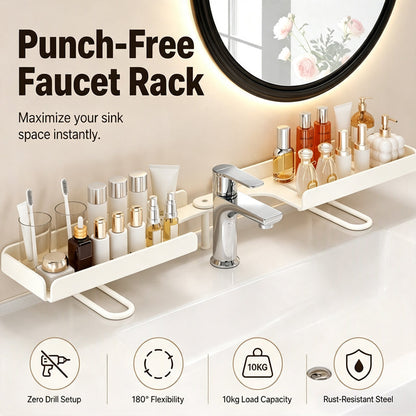 ⏳Nur für kurze Zeit – 50% RABATT⏰Stahl-Faltablage – Bohrerfreie Ablage über dem Wasserhahn mit verstellbaren Halterungen für optimale Entwässerung und einfache Reinigung