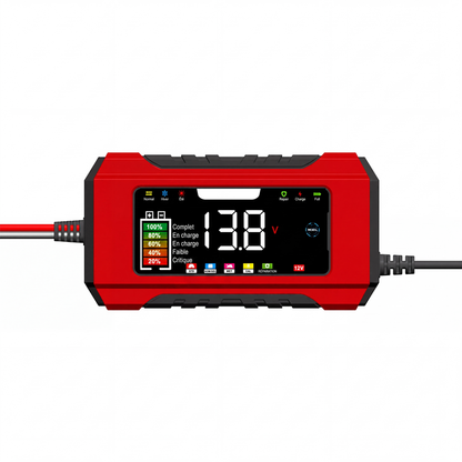 ⚡ Intelligentes KFZ-Batterieladegerät 12V 6A – 9 Stufen & Impulsreparatur – LCD-Farbdisplay für Blei-Säure-Batterien 🚗