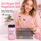 💥24-Farben-Nagelkunststifte, 12 doppelseitige Stifte mit zwei Spitzen