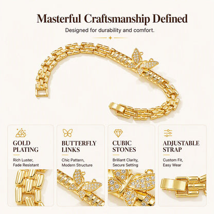 📢📢40% RABATT!! ⏰18K Gold Schmetterlings-Armband – Zarte Glieder & elegante Verarbeitung ✨