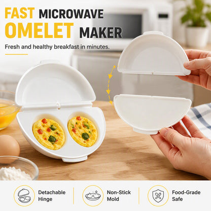 ⏳Nur für kurze Zeit – 50% RABATT⏰🥳💞 50K+ VERKAUFT! ⚡🍳 2-in-1 Mikrowellen-Omelett- und Eierkocher