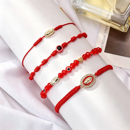 💎Exclusive jewelry💎4-teiliges verstellbares geflochtenes stapelbares Armband-Set
