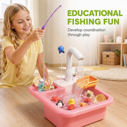 ⏳Nur für kurze Zeit – 50% RABATT⏰Kinder-Spielzeugspüle mit fließendem Wasser