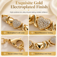 💎Goldfarbenes 4-teiliges Herz-Schmuckset mit Kette und Ohrringen