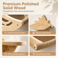 Wall Mounted Wooden Climbing Frame Set with House and 3 Jumping Steps Natural Wood Pet Furniture