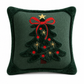 🎄 Bestickter Weihnachtsbaum-Kissenbezug mit Schleife 45 x 45 cm, dekorativer Kissenbezug fürs Wohnzimmer 🧸
