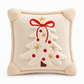🎄 Bestickter Weihnachtsbaum-Kissenbezug mit Schleife 45 x 45 cm, dekorativer Kissenbezug fürs Wohnzimmer 🧸