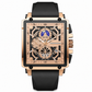 ⌚ NUR FÜR KURZE ZEIT 50 % RABATT! ✨ Herren-Skelettuhr mit quadratischem Zifferblatt, Chronograph und Silikonarmband 🌀