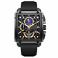 ⌚ NUR FÜR KURZE ZEIT 50 % RABATT! ✨ Herren-Skelettuhr mit quadratischem Zifferblatt, Chronograph und Silikonarmband 🌀