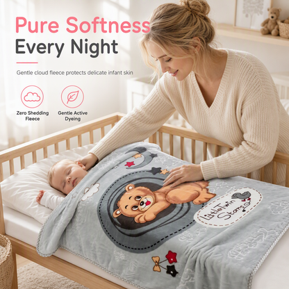 ⏳🔥 NUR FÜR KURZE ZEIT 50 % RABATT! ☁️ Weiche Wolkendecke mit Bärenprägung für Babys & Kinder 🧸 – 105 × 135 cm, warme Ganzjahresdecke für Sofa, Bett & Kinderbett 🛏️