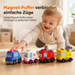 ⏳Nur für kurze Zeit – 50% RABATT⏰4-teiliges magnetisches Elektrospielzeugauto-Set mit Ton und Licht, Cartoon-Stapel- und Krabbelautos für Babys und Kleinkinder