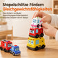 ⏳Nur für kurze Zeit – 50% RABATT⏰4-teiliges magnetisches Elektrospielzeugauto-Set mit Ton und Licht, Cartoon-Stapel- und Krabbelautos für Babys und Kleinkinder