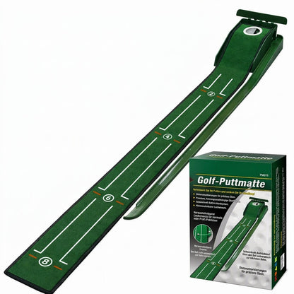 Tragbares Mini-Golf-Putting-Matte, Indoor- und Outdoor-Golf-Übungsgrün-Trainer mit 3 Löchern, 264 x 19,5 cm