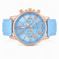 🌸 JETZT 50 % RABATT! 🌸 Schlichte Damen-Quarzuhr mit Lederarmband und Drei-Augen-Zifferblatt
