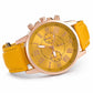 🌸 JETZT 50 % RABATT! 🌸 Schlichte Damen-Quarzuhr mit Lederarmband und Drei-Augen-Zifferblatt