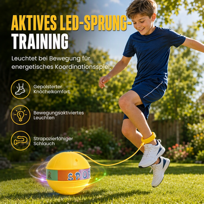 🟡50 % Rabatt✨LED‑Springball, leuchtendes Spielzeug mit Schwammbezug für sensorische Übungen bei Kindern