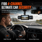 🚗🎥 F100 4-Linsen-Dashcam – 1080P HD Autokamera mit Infrarot-Nachtsicht und GPS-Synchronaufnahme