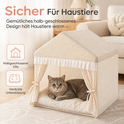 ⏳Zeitlich befristetes Sonderangebot⏰ Halbgeschlossenes Indoor-Zelthaus für Haustiere: Geeignet für Katzen und Hunde, Passend für Alle Jahreszeiten