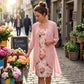 Elegantes 2-teiliges Set aus Chiffonkleid und Strickjacke für Damen